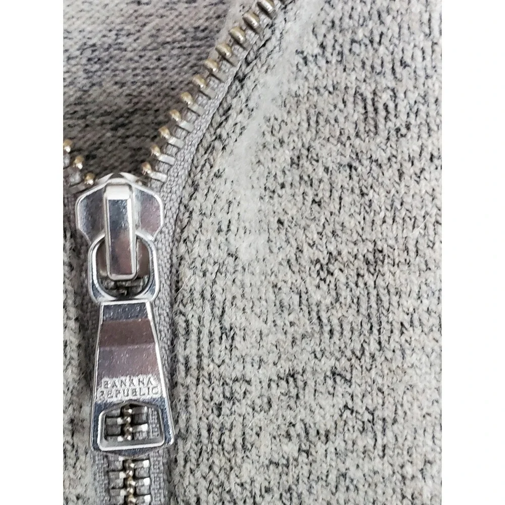 Banana‎ Republic Wool Alpaca Blend Full Zip Sweater Gray Mock Neck Large